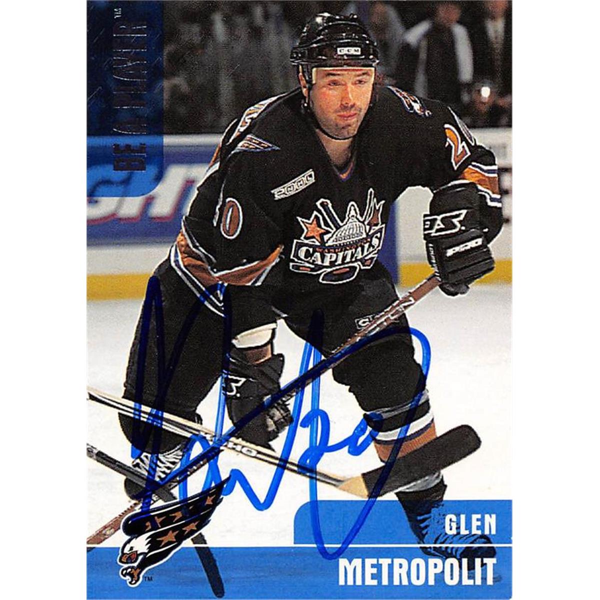 Picture of Autograph Warehouse 466152 Glen Metropolit Autographed Hockey Card&#44; 1999 BAP No. 303