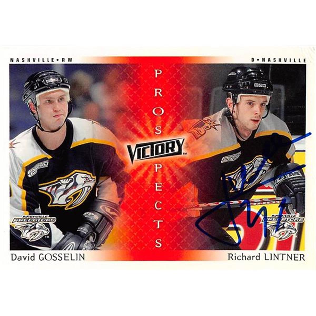 Picture of Autograph Warehouse 466178 Richard Lintner Autographed Hockey Card&#44; 2000 Upper Deck Victory Prospects No. 269