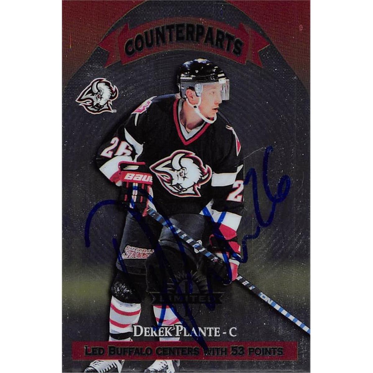 Picture of Autograph Warehouse 466204 Derek Plante Autographed Hockey Card&#44; 1997 Donruss Limited Counterparts No. 49