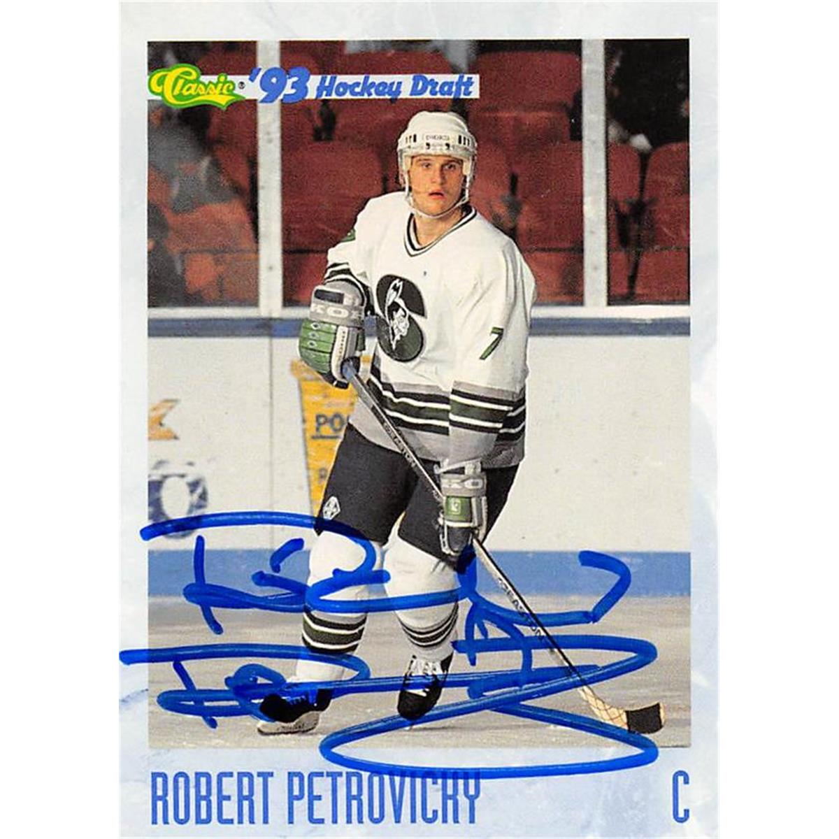 Picture of Autograph Warehouse 466223 Robert Petrovicky Autographed Hockey Card&#44; 1993 Classic Rookie No. 144