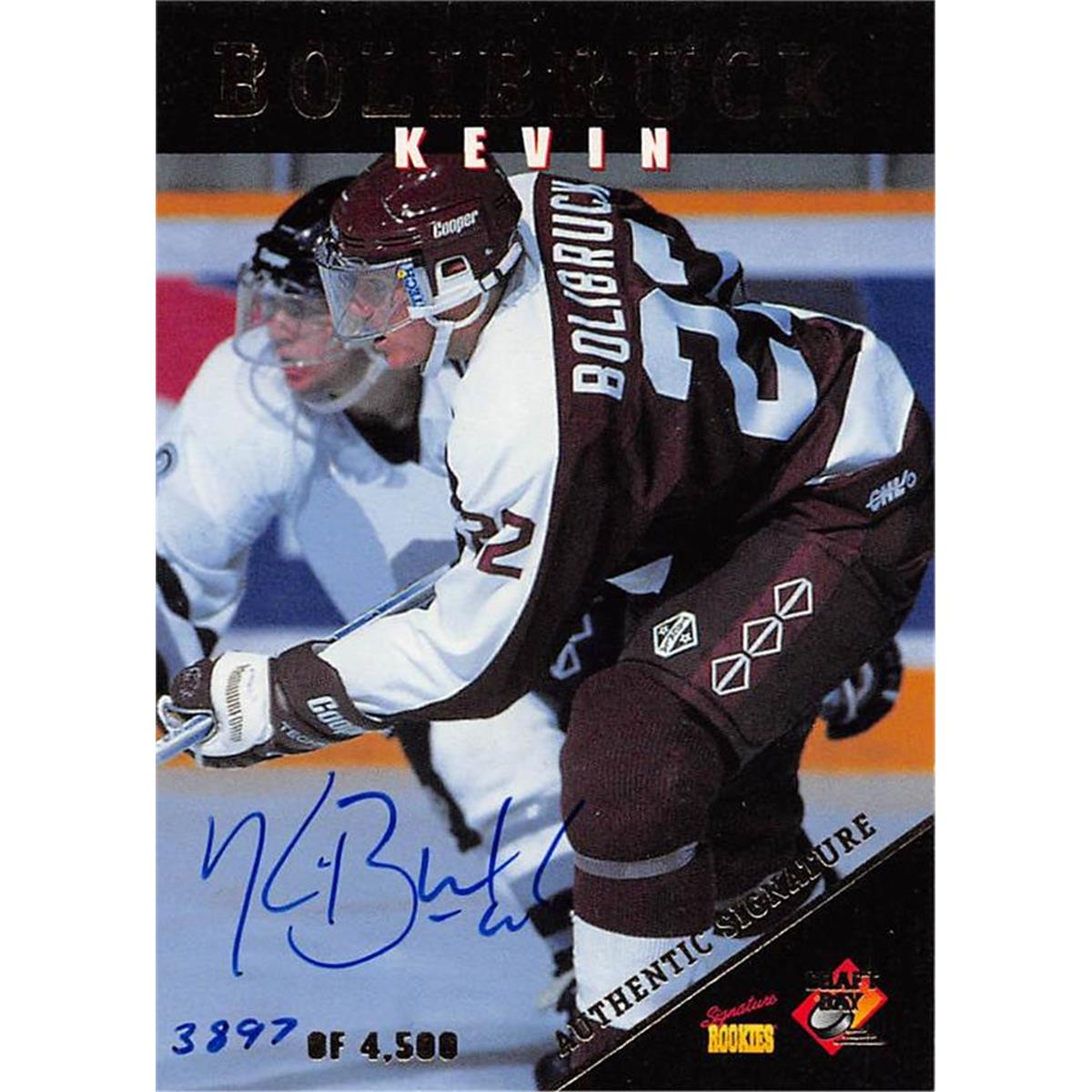 Picture of Autograph Warehouse 466228 Kevin Bolibruck Autographed Hockey Card&#44; 1995 Signature Rookies Draft No. 4