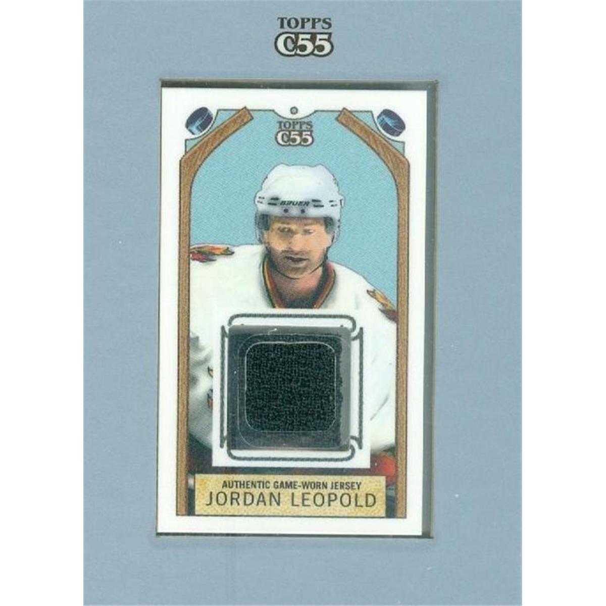 Picture of Autograph Warehouse 466241 Jordan Leopold Player Worn Jersey Patch Hockey Card&#44; 2003 Topps C55 No. TRJL