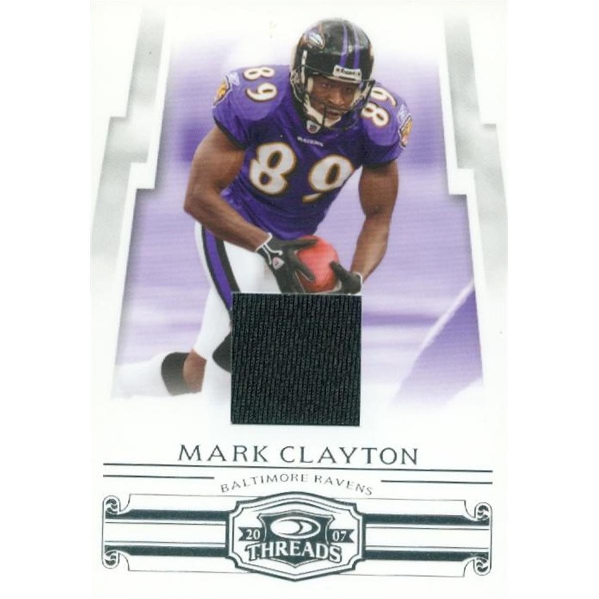 466288 Mark Clayton Player Worn Jersey Patch Football Card, 2007 Donruss Threads No. 61 LE 241-250