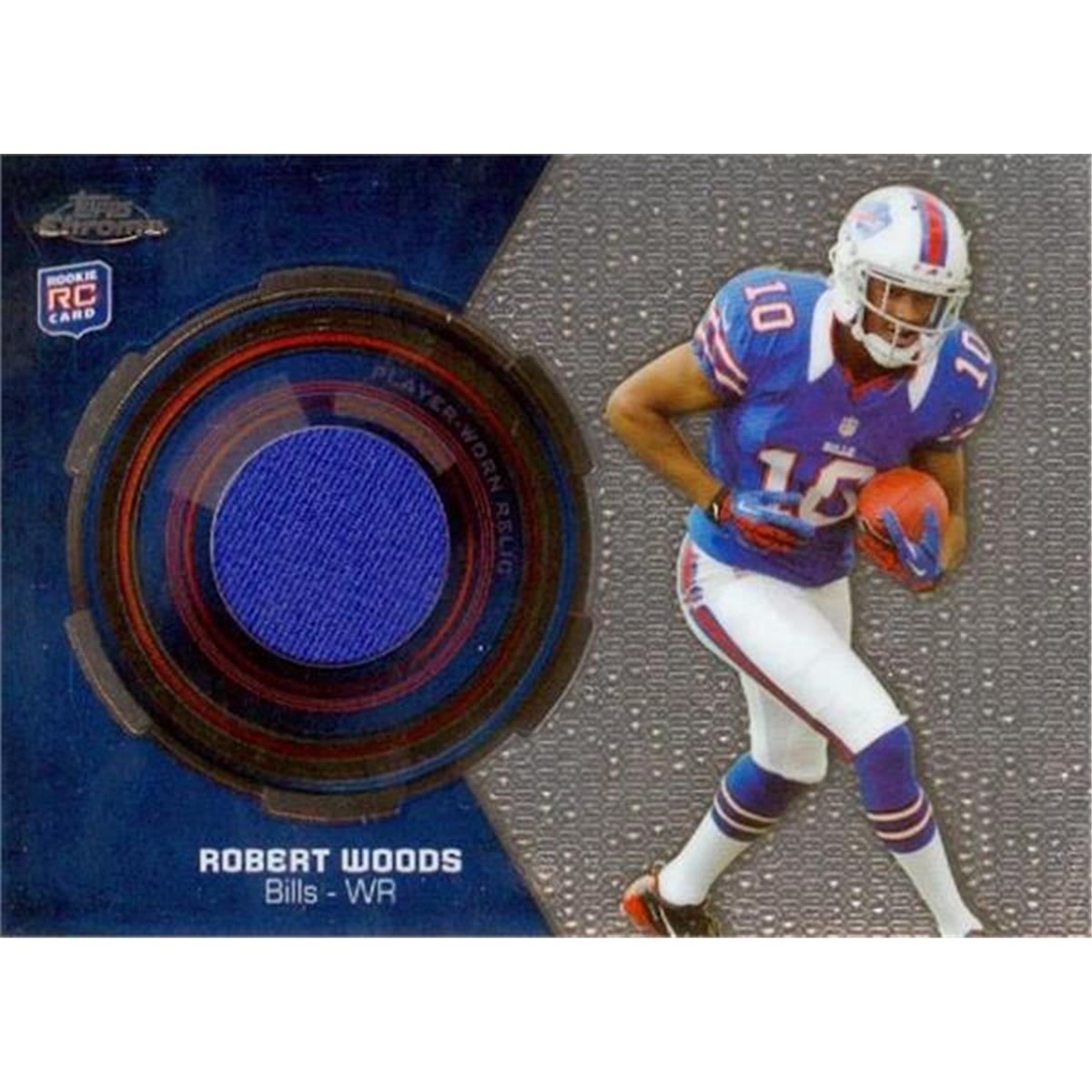 466418 Robert Woods Player Worn Jersey Patch Football Card, 2013 Topps Chrome Rookie No. RRRW
