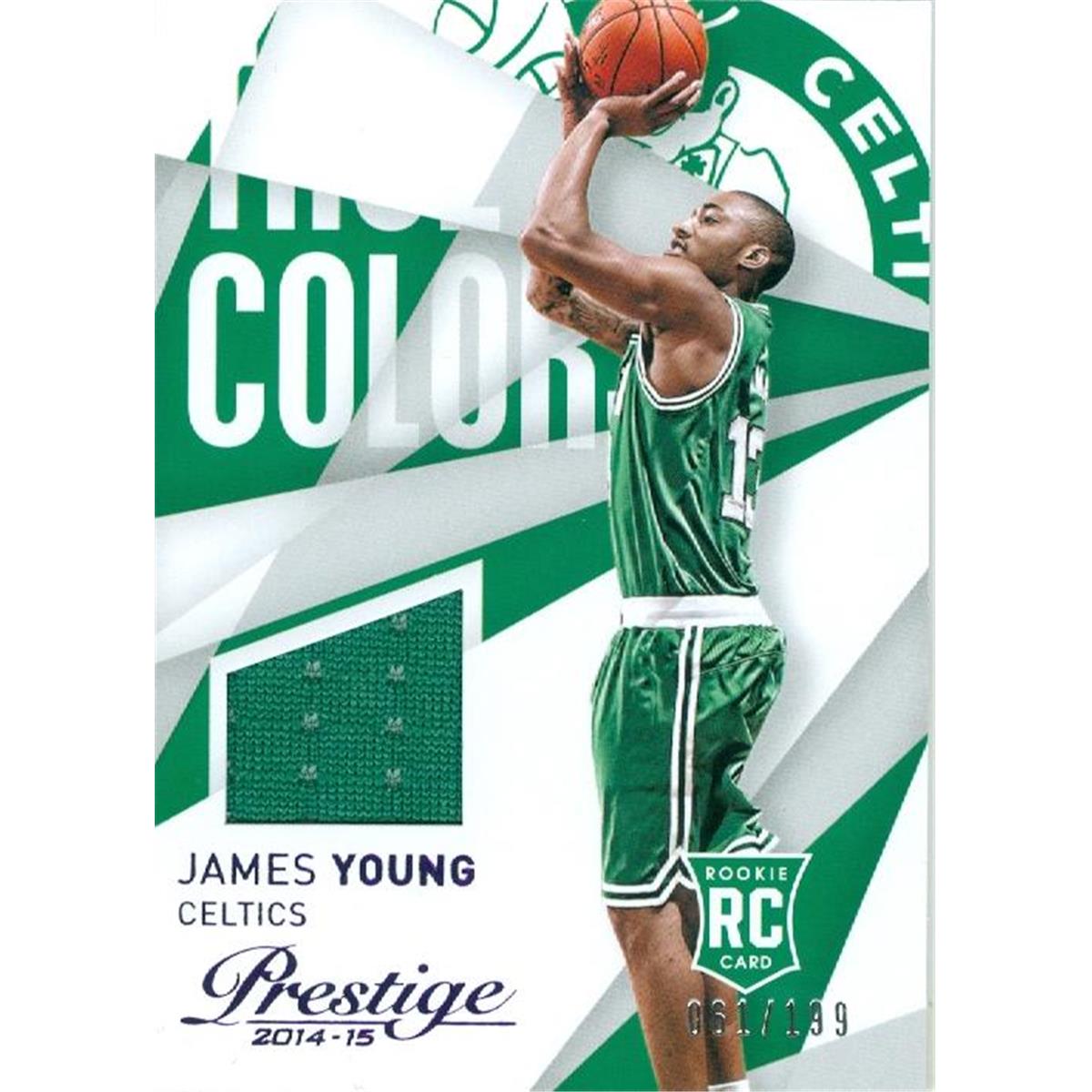 466489 James Young Player Worn Jersey Patch Basketball Card, 2014 Panini Prestige Rookie No. 73 LE 61-199