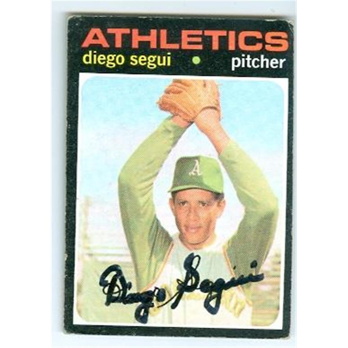 466689 Diego Segui Autographed Baseball Card, 1971 Topps No. 215