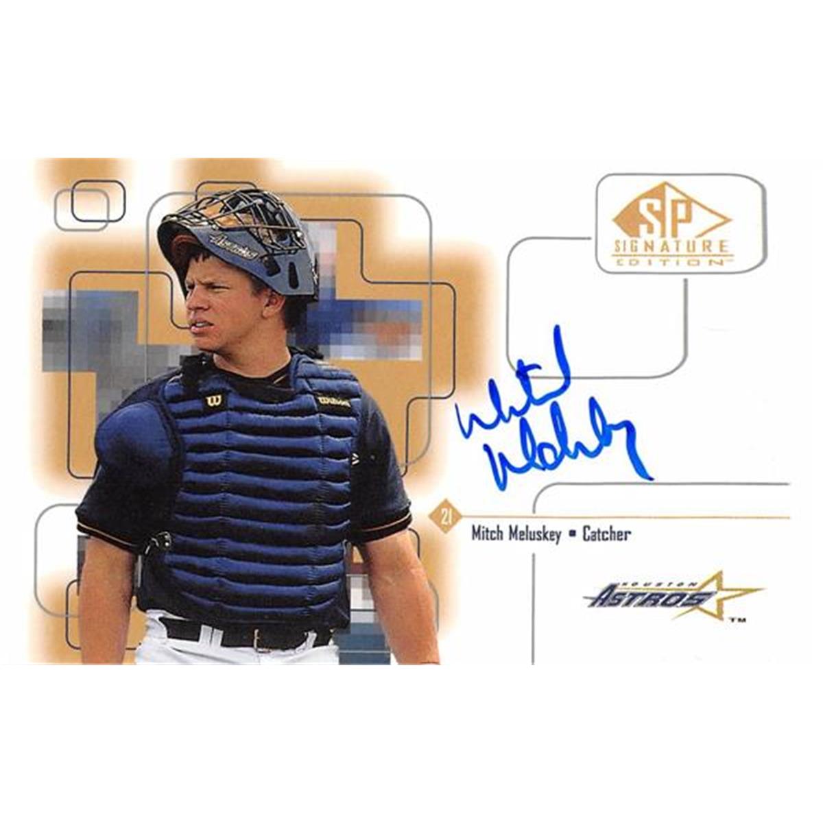 465370 Mitch Meluskey Autographed Baseball Card, 1999 Upper Deck No. MME