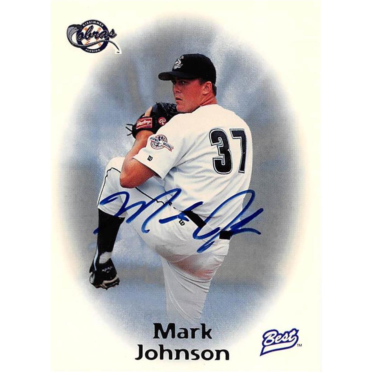 465507 Mark Johnson Autographed Baseball Card, 1998 Best Certified Rookie