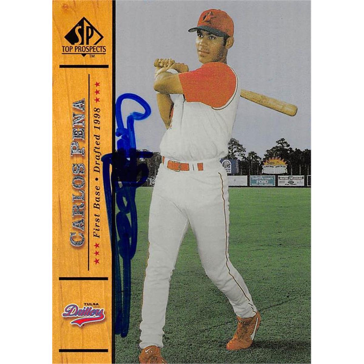465509 Carlos Pena Autographed Baseball Card, 2000 Upper Deck Top Prospects Rookie No. 26