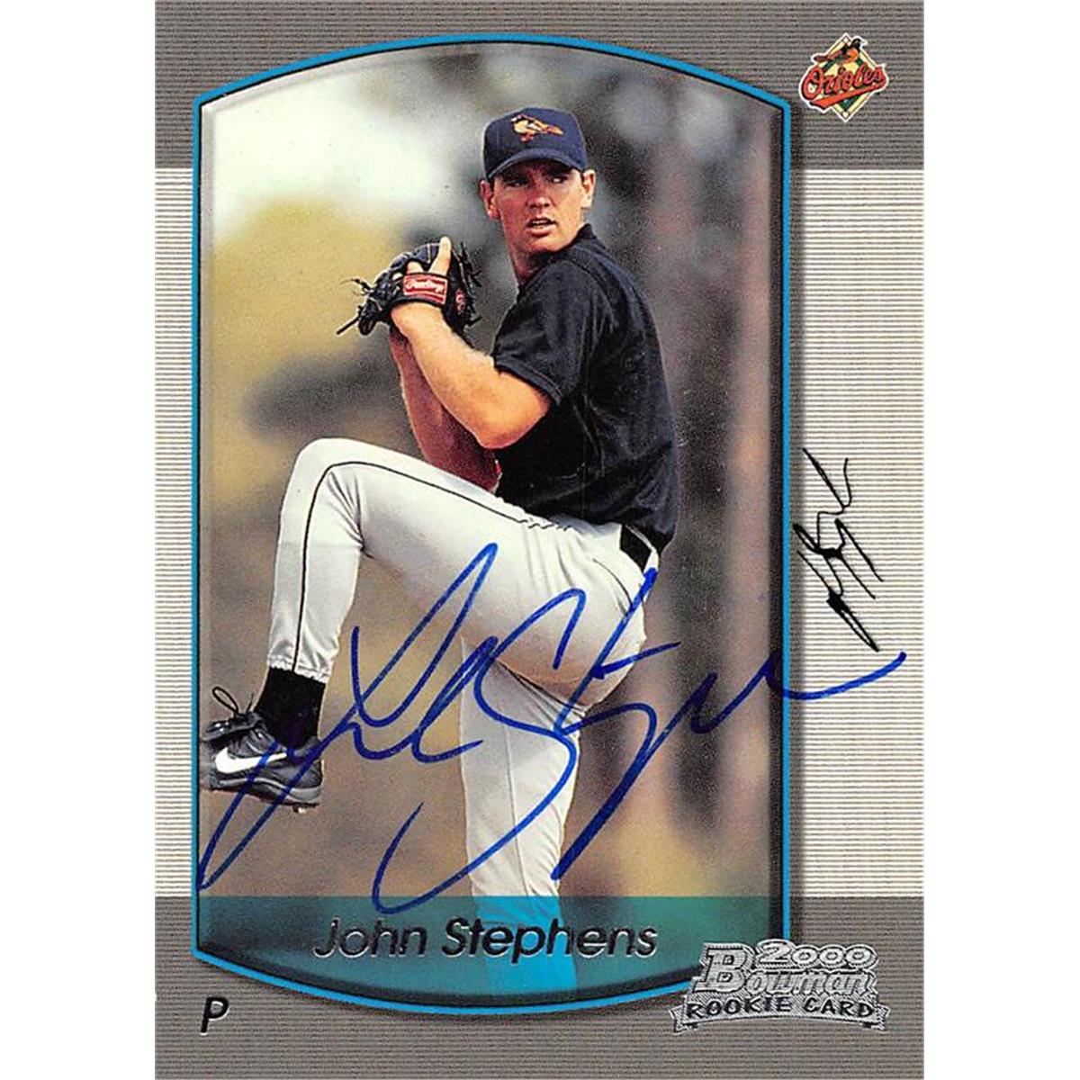 465517 John Stephens Autographed Baseball Card, 2000 Bowman Rookie No. 50