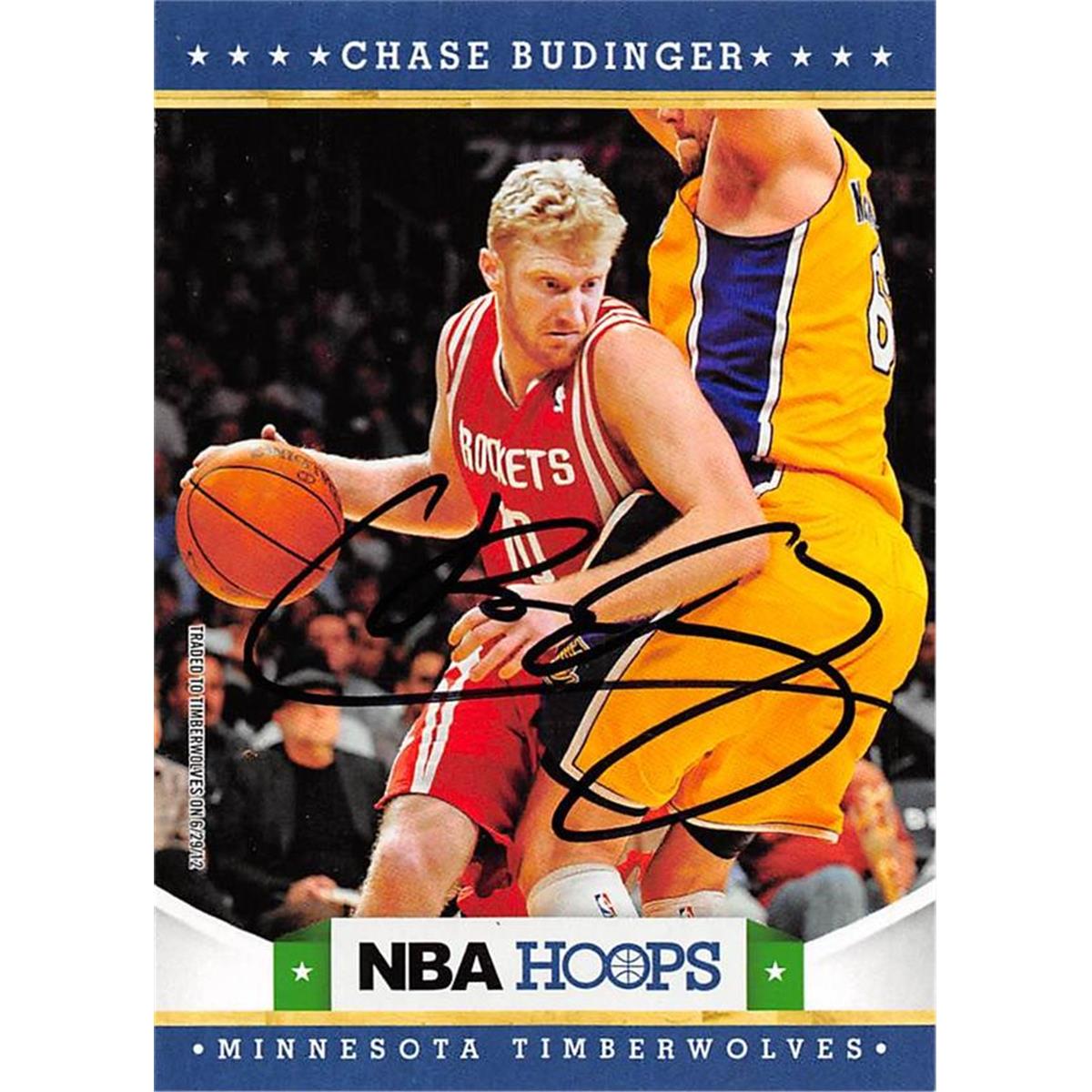 466026 Chase Budinger Autographed Basketball Card, 2012 Panini Hoops No. 48