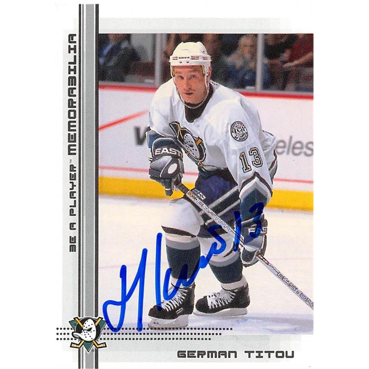 Picture of Autograph Warehouse 466110 German Titov Autographed Hockey Card&#44; 2000 BAP No. 407