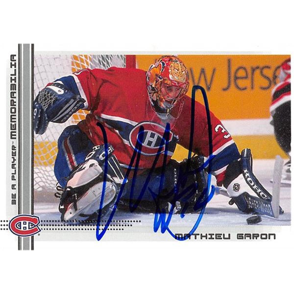 Picture of Autograph Warehouse 466112 Mathieu Garon Autographed Hockey Card&#44; 2000 BAP No. 422