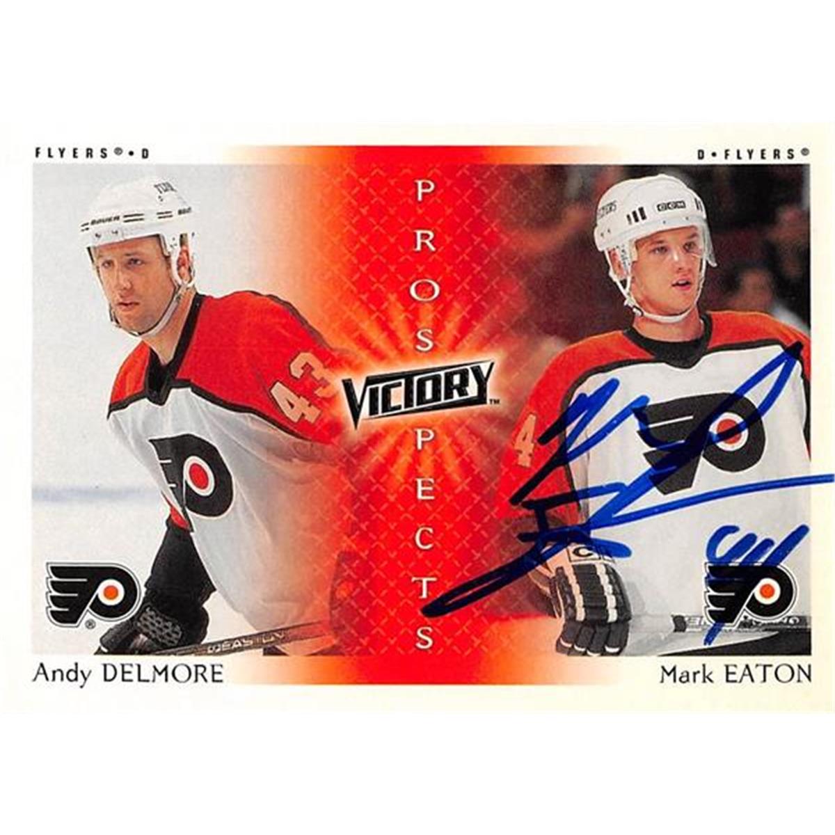466184 Mark Eaton Autographed Hockey Card, 2000 Upper Deck Victory Prospects No. 277