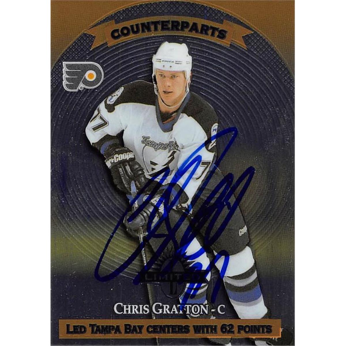 Picture of Autograph Warehouse 466187 Chris Gratton Autographed Hockey Card&#44; 1997 Donruss Limited Counterparts No. 148