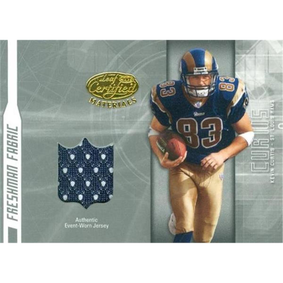 466257 Kevin Curtis Player Worn Jersey Patch Football Card, 2003 Leaf Certified Materials No. FF173 Rookie