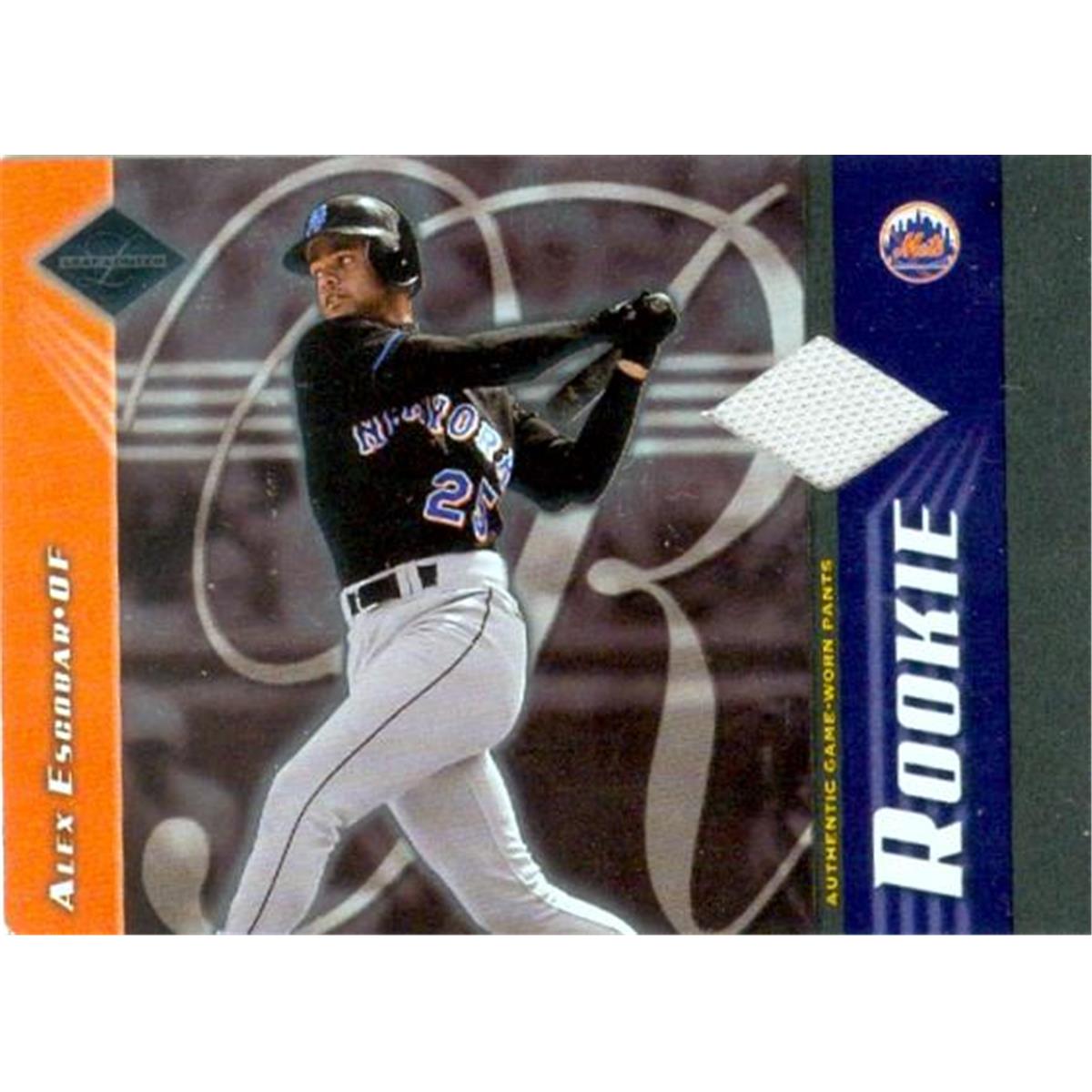 466287 Alex Escobar Player Worn Jersey Patch Baseball Card, 2001 Leaf Limited Rookie No. 343 LE 584-650