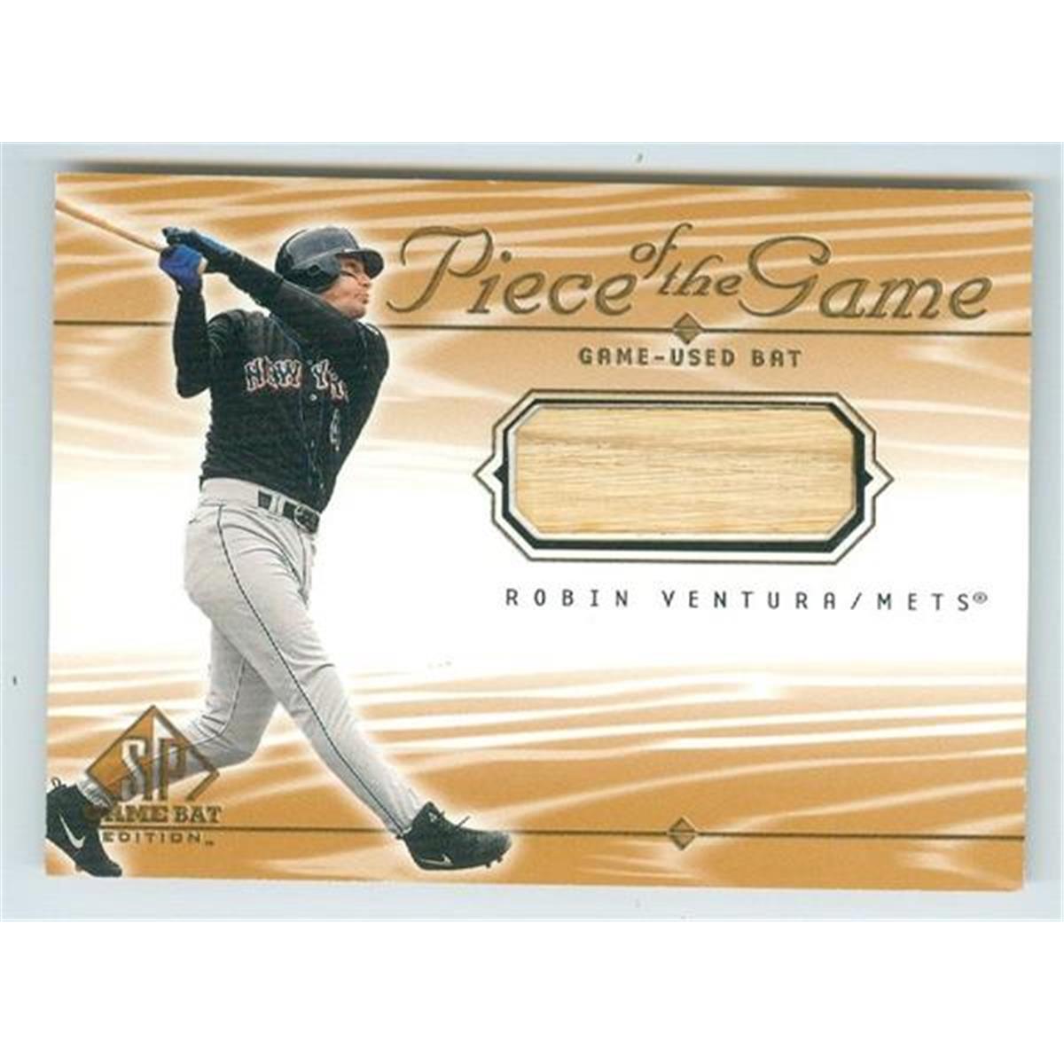 466563 Robin Ventura Player New York Mets Used Bat Patch Baseball Card 2000 Upper Deck RV1 Pieces of Game