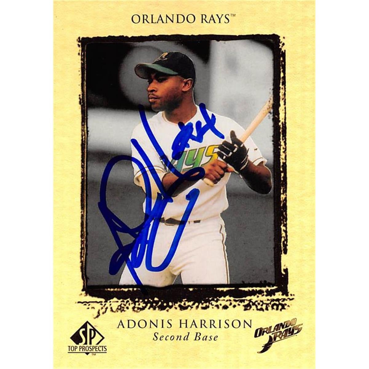 465799 Adonis Harrison Autographed Orlando Rays Baseball Card 1999 Upper Deck Top Prospects Rookie No. 29