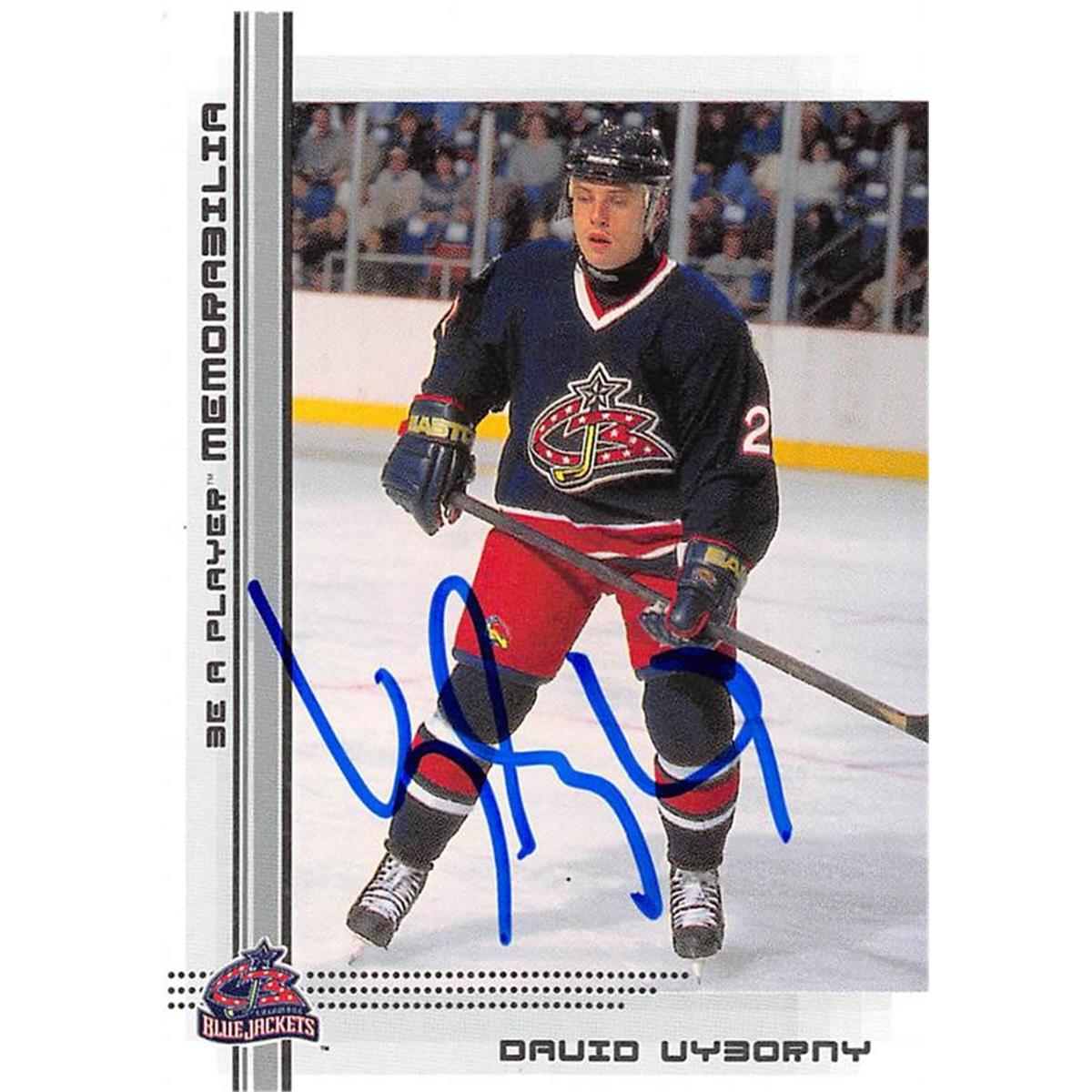 Picture of Autograph Warehouse 466105 David Vyborny Autographed Columbus Blue Jackets Hockey Card 2000 BAP No. 410