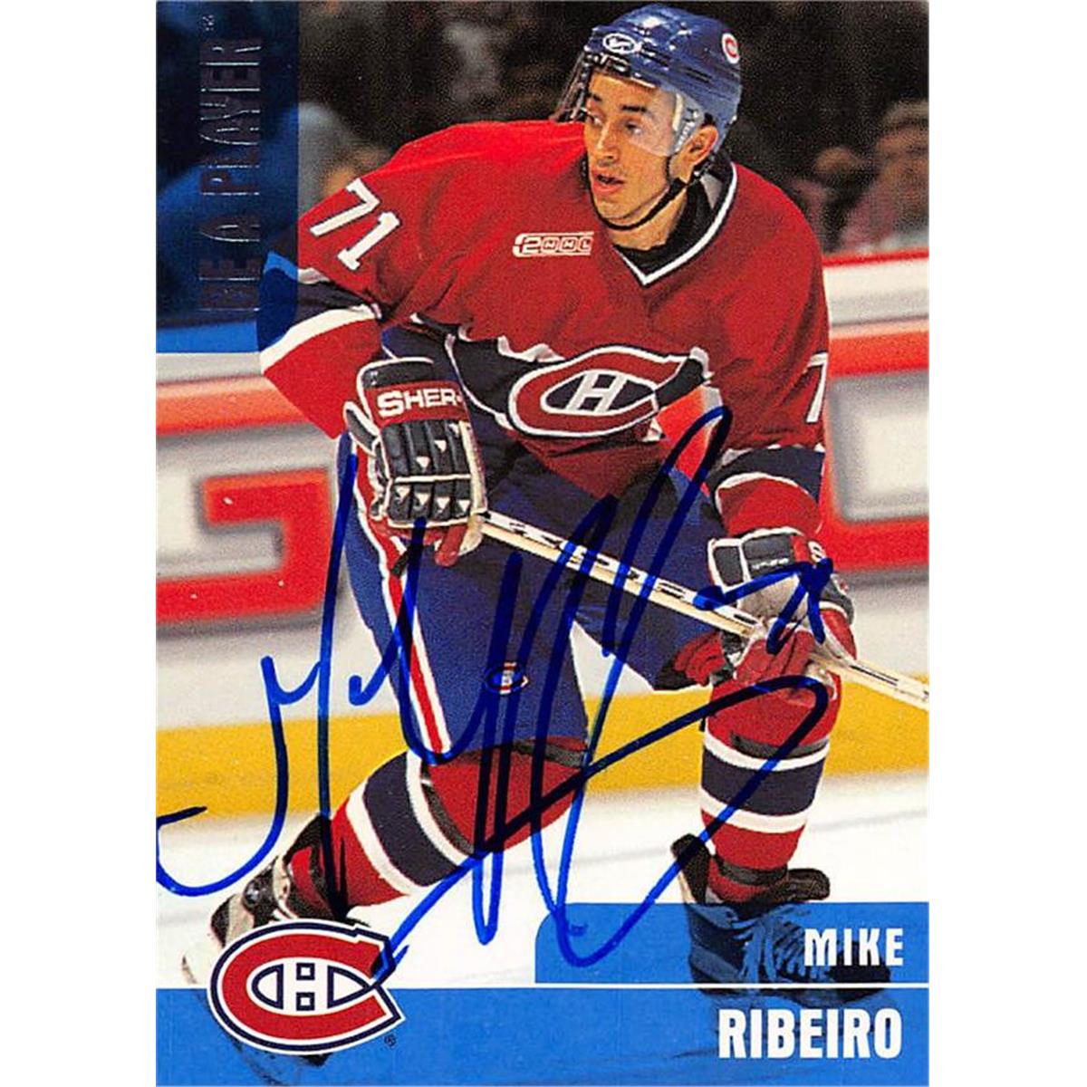 Picture of Autograph Warehouse 466138 Mike Ribeiro Autographed Montreal Canadiens Hockey Card 1999 BAP No. 348