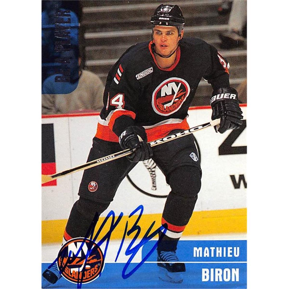 Picture of Autograph Warehouse 466151 Mathieu Biron Autographed New York Islanders Hockey Card 1999 BAP No. 305