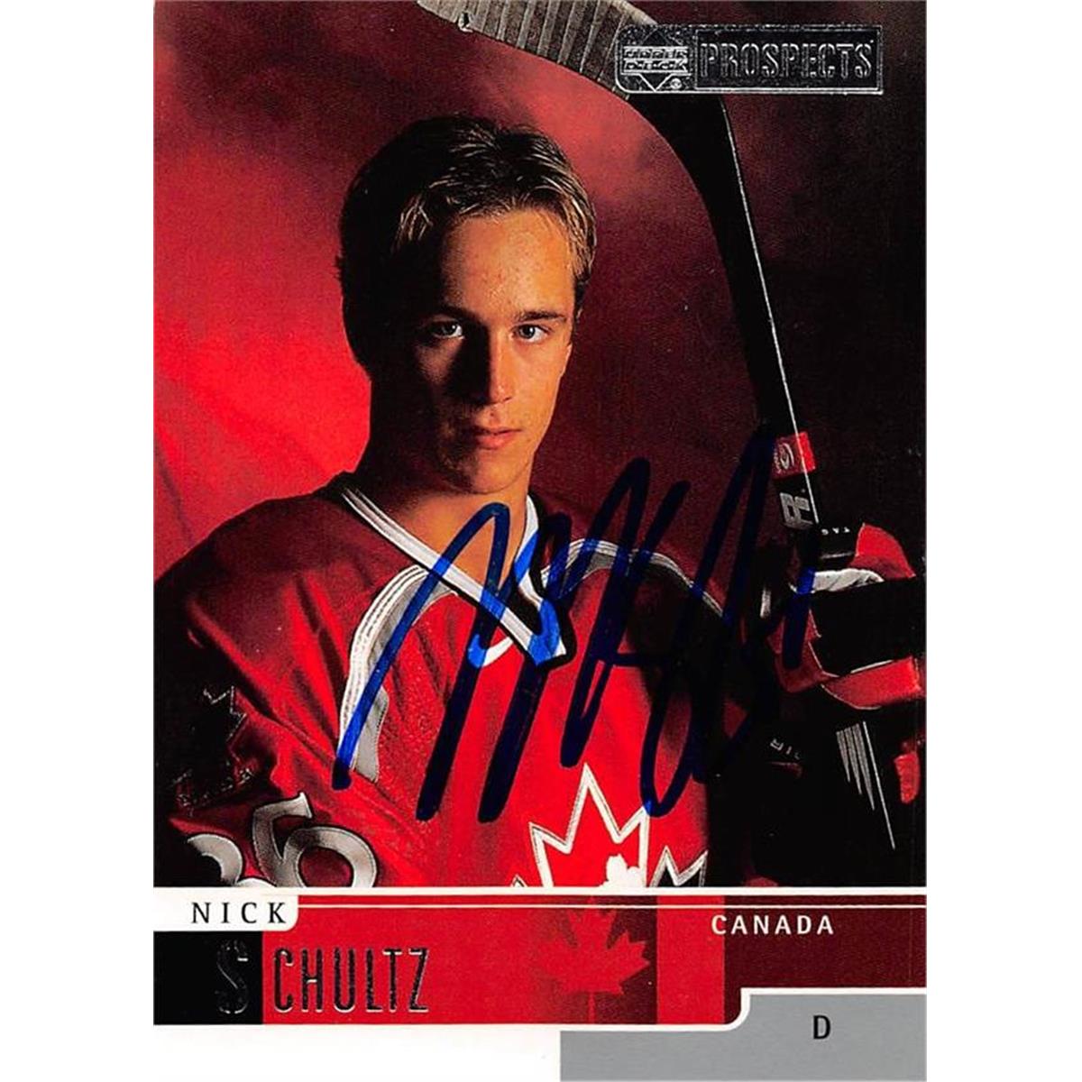 Picture of Autograph Warehouse 466221 Nick Schultz Autographed CHL&#44; Prince Albert & Team Canada Hockey Card 2000 Upper Deck Prospects No. 86