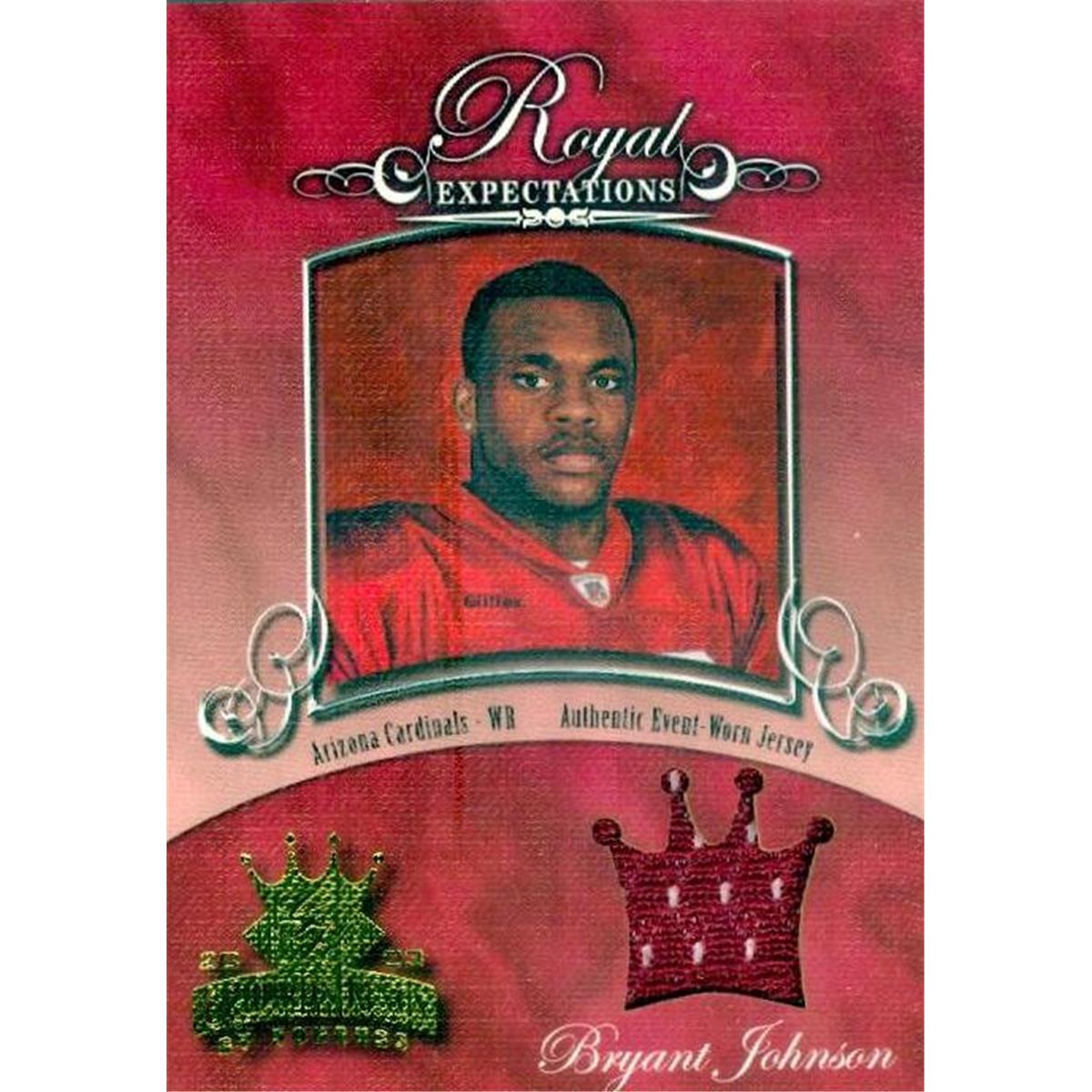 466387 Bryant Johnson Player Arizona Cardinals Worn Jersey Patch Football Card 2003 Donruss Gridiron Kings RE4