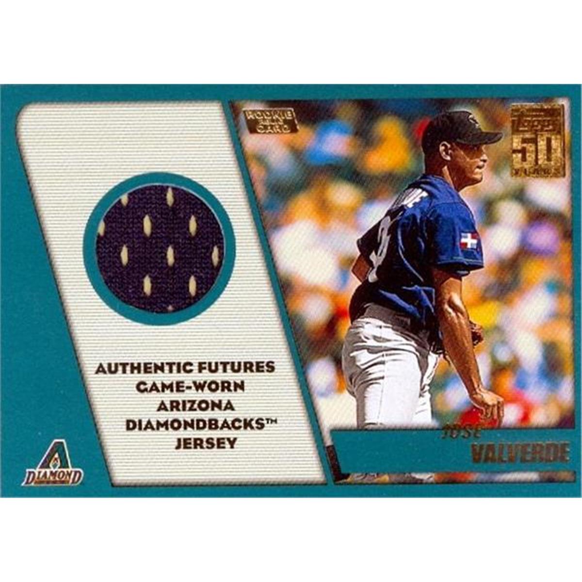 466454 Jose Valverde Player Arizona Diamondbacks Worn Jersey Patch Baseball Card 2001 Topps Rookie TRRJV