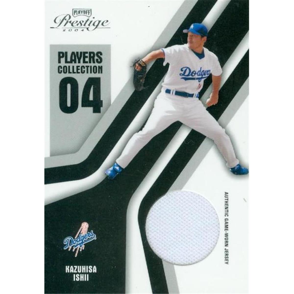 466577 Kazuhisa Ishii Baseball Card Player Los Angeles Dodgers, Japanese Worn Jersey Patch 2004 Playoff Prestige PC48