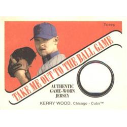 Kerry Wood Baseball Card Player Chicago Cubs Worn Jersey Patch 2004 Topps Cracker Jack Take Me out to the Ball Game TBKW