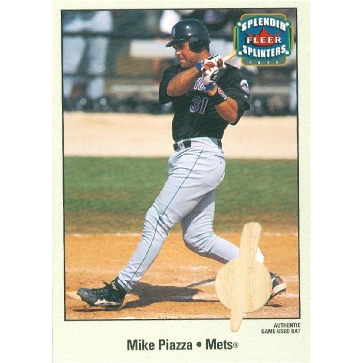 466657 Mike Piazza Player New York Mets Used Bat Patch Baseball Card 2003 Fleer Splendid Splinters MPSS LE 216-349