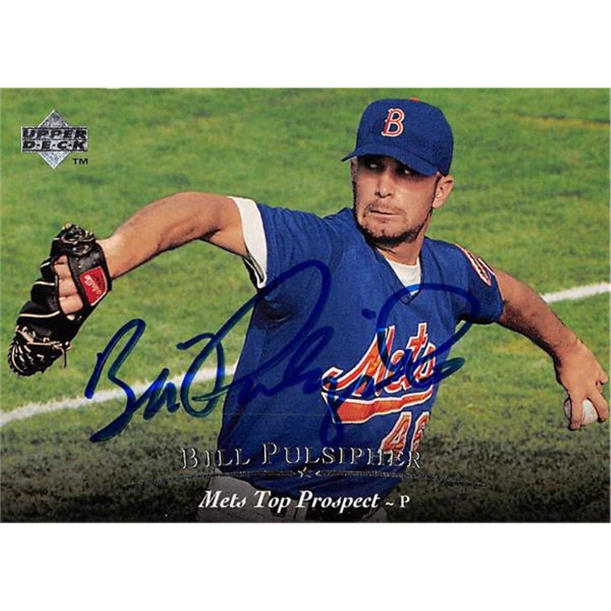 465384 Bill Pulsipher Autographed New York Mets Baseball Card 1994 Upper Deck Prospect No. 4