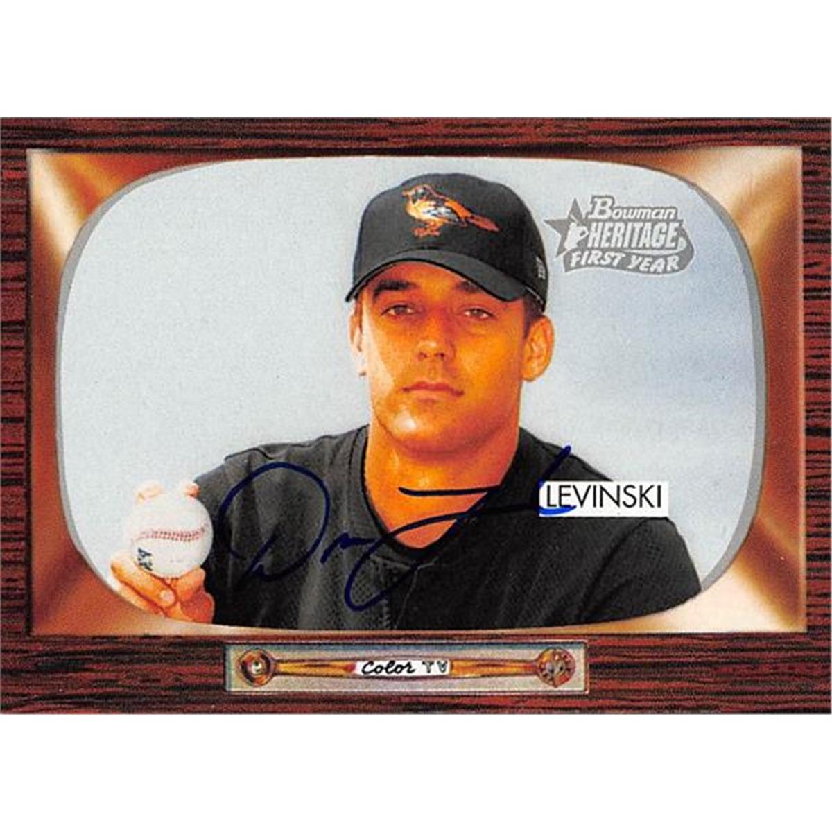 465524 Donald Levinski Autographed Baltimore Orioles Baseball Card 2004 Bowman Heritage First Year Rookie No. 313