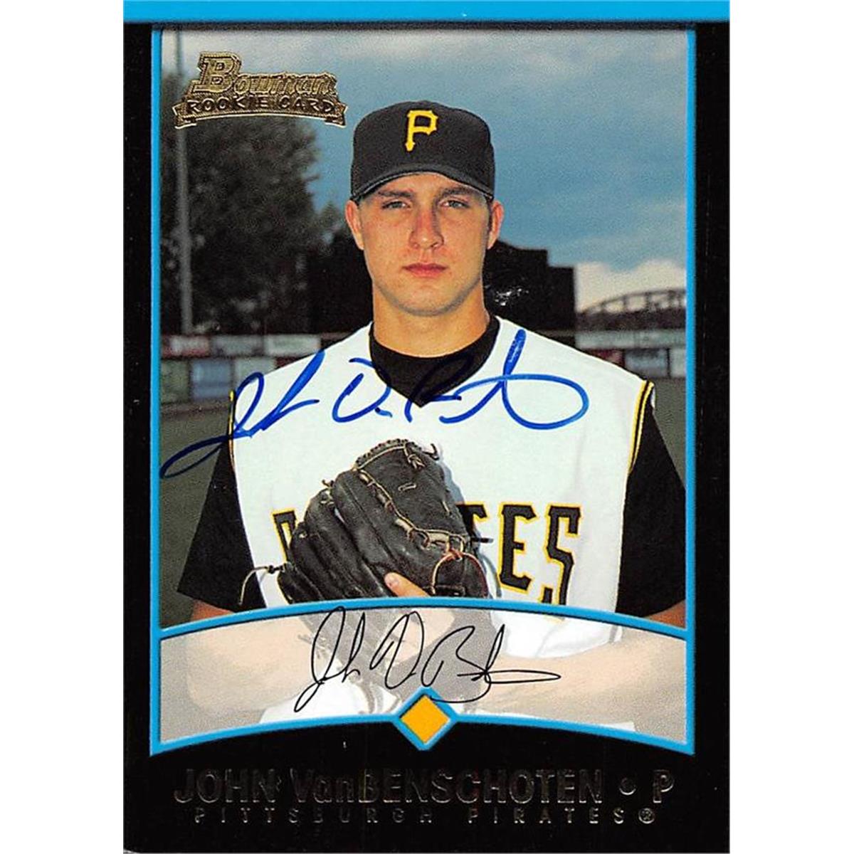 465554 John Van Benschoten Autographed Pittsburgh Pirates Baseball Card 2001 Bowman Rookie BSP87