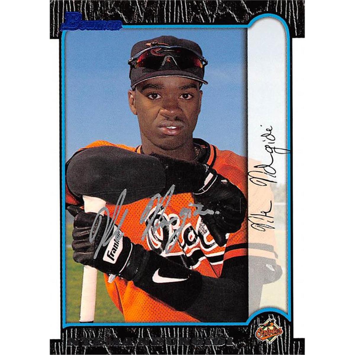 465521 Ntema Ndungidi Autographed Baltimore Orioles Baseball Card 1999 Bowman Rookie No. 129