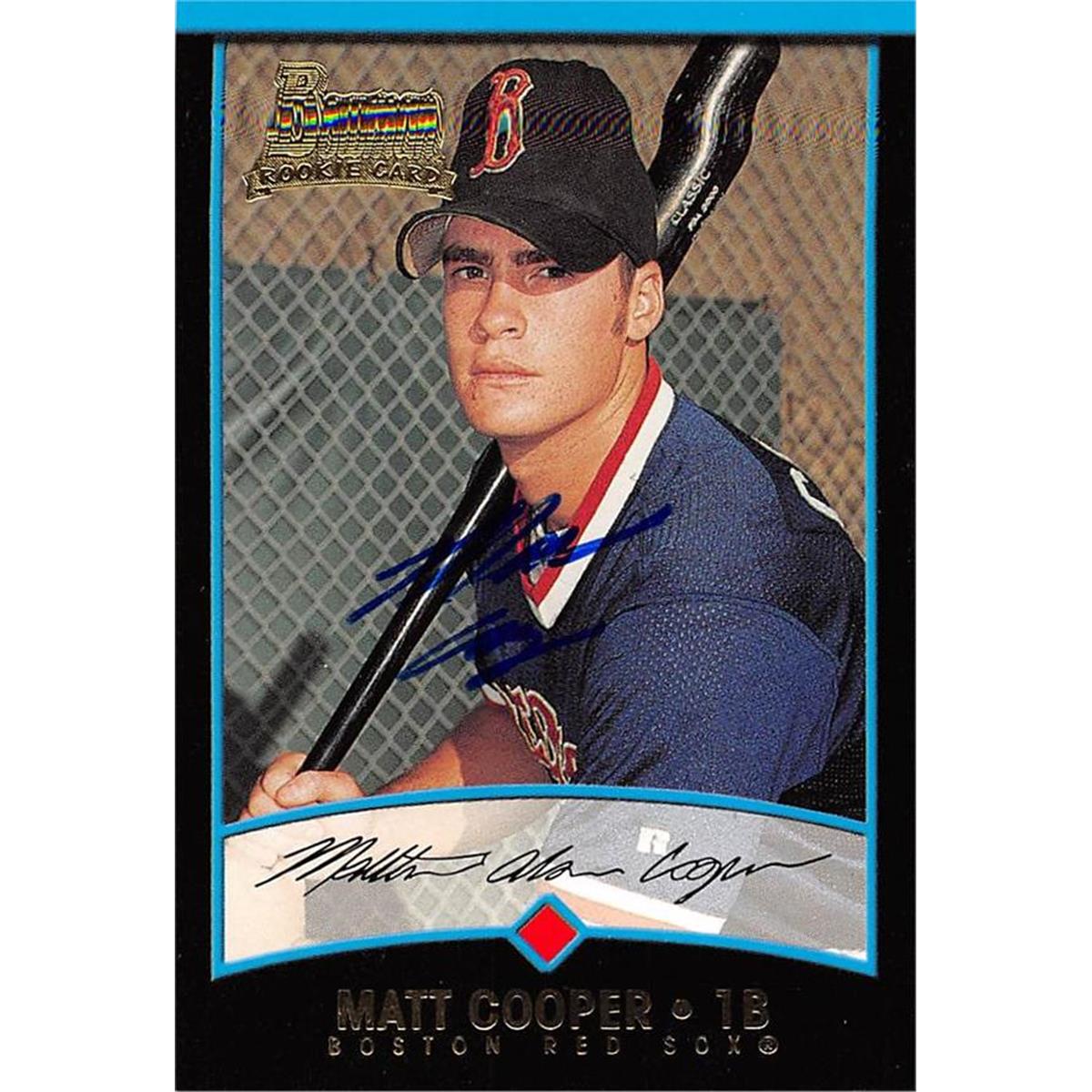 465529 Matt Cooper Autographed Boston Red Sox Baseball Card 2001 Bowman Rookie BDP12