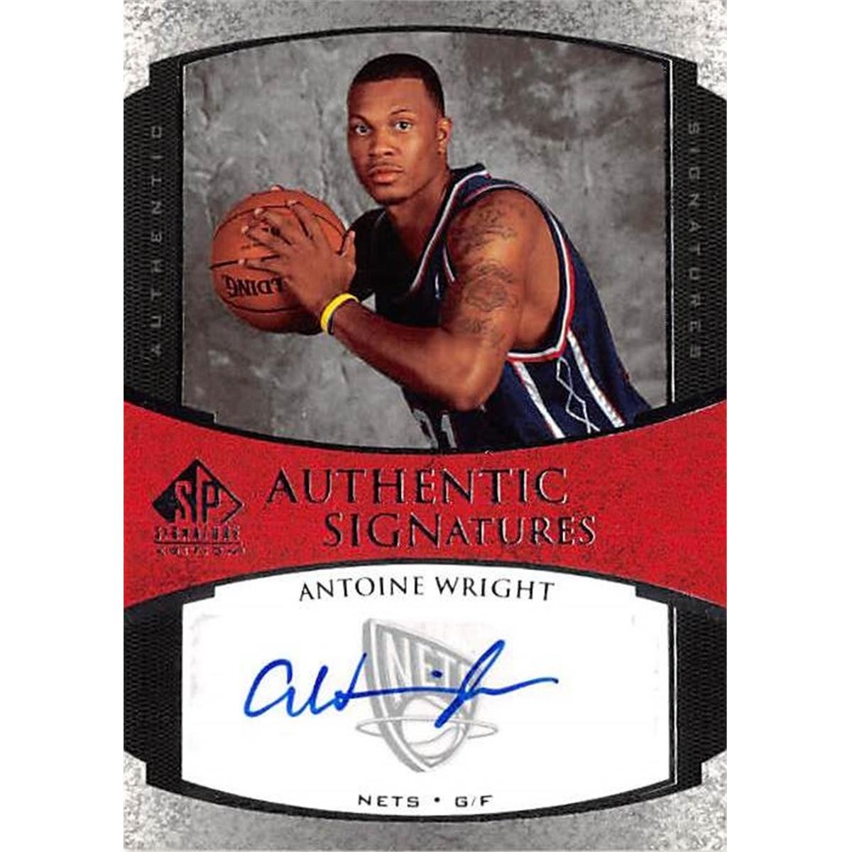 466060 Antoine Wright Autographed New Jersey Nets Basketball Card 2006 Upper Deck Authentic ASAW