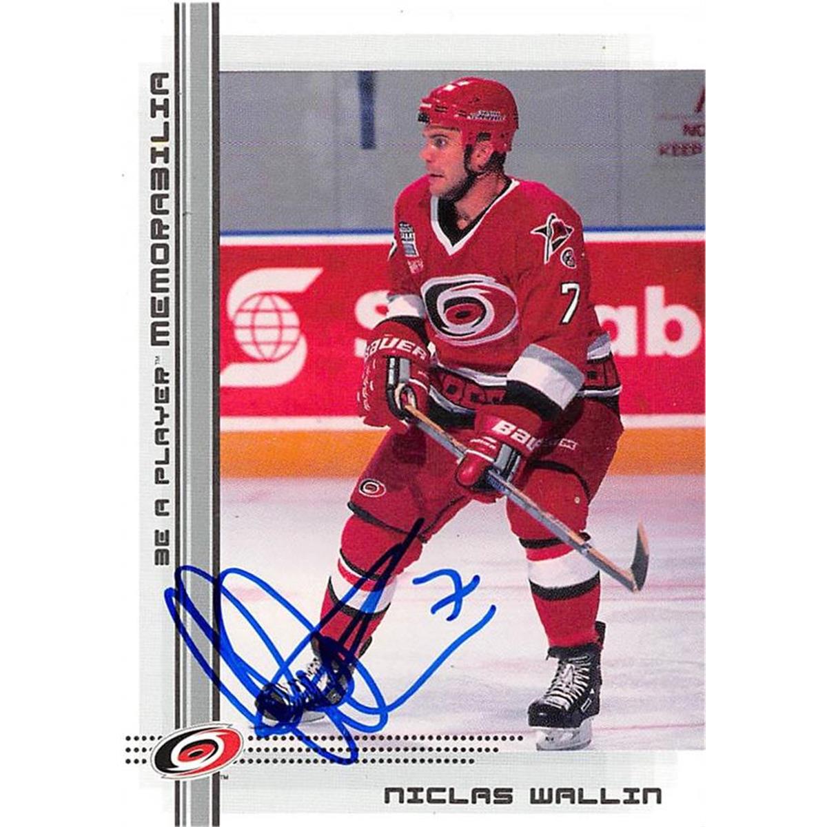 Picture of Autograph Warehouse 466097 Niclas Wallin Autographed Carolina Hurricanes Hockey Card 2000 BAP No. 419