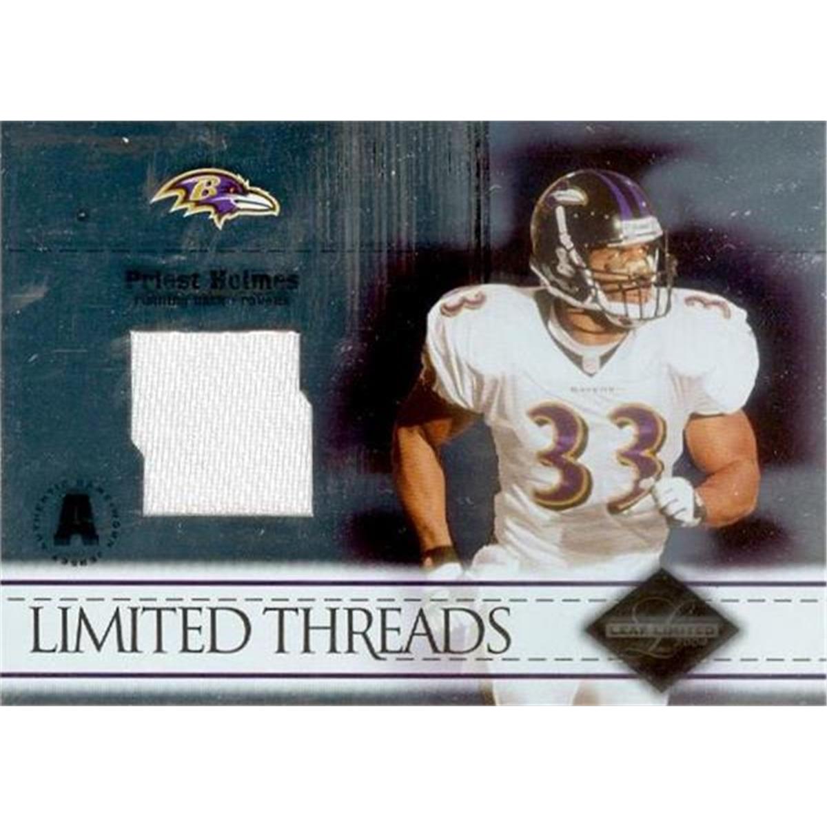 466373 Priest Holmes Player Baltimore Ravens Worn Jersey Patch Football Card 2004 Leaf Limited Threads LT81