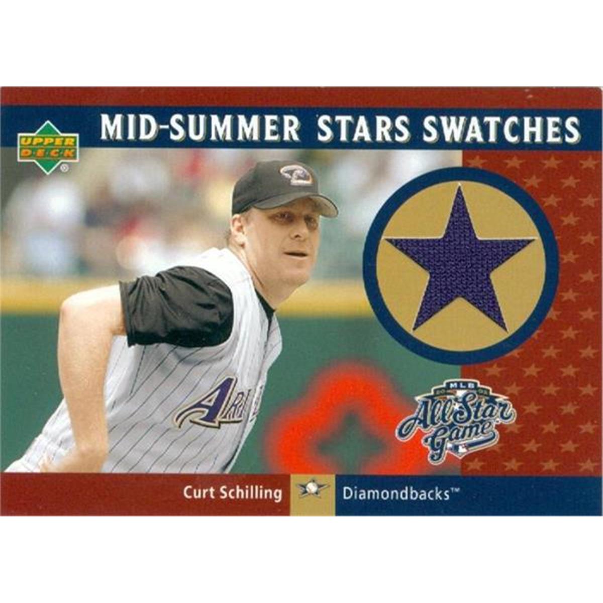 466602 Curt Schilling Player Worn Jersey Patch Baseball Card, Arizona Diamondbacks - 2002 Upper Deck All Star No.MSCS