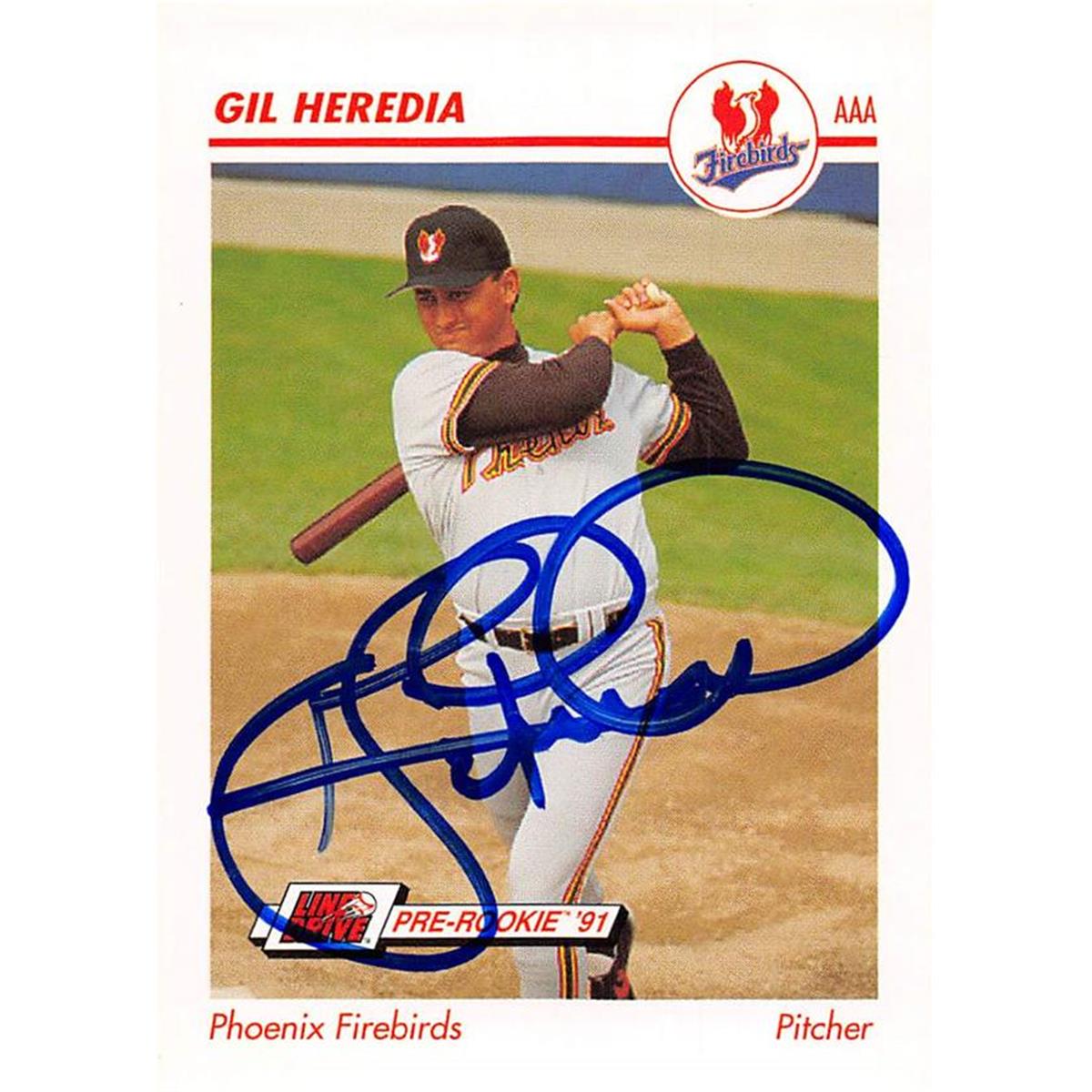 465664 Gil Heredia Autographed Baseball Card - Phoenix Firebirds, Giants - 1991 Impel Pre Rookie No.383