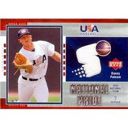466286 Danny Putnam Player Worn Jersey Patch Baseball Card, Team USA - 2003 Upper Deck National Pride No.USA19
