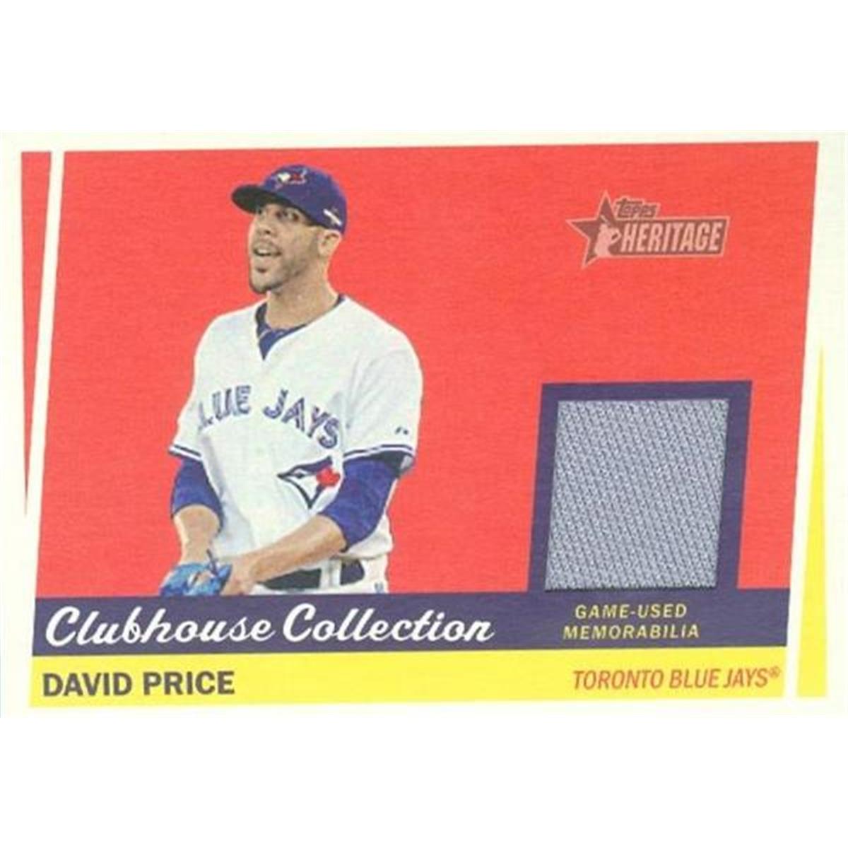 466583 David Price Player Worn Jersey Patch Baseball Card, Toronto Blue Jays - 2016 Topps Heritage Clubhouse Collection No.CCRDP