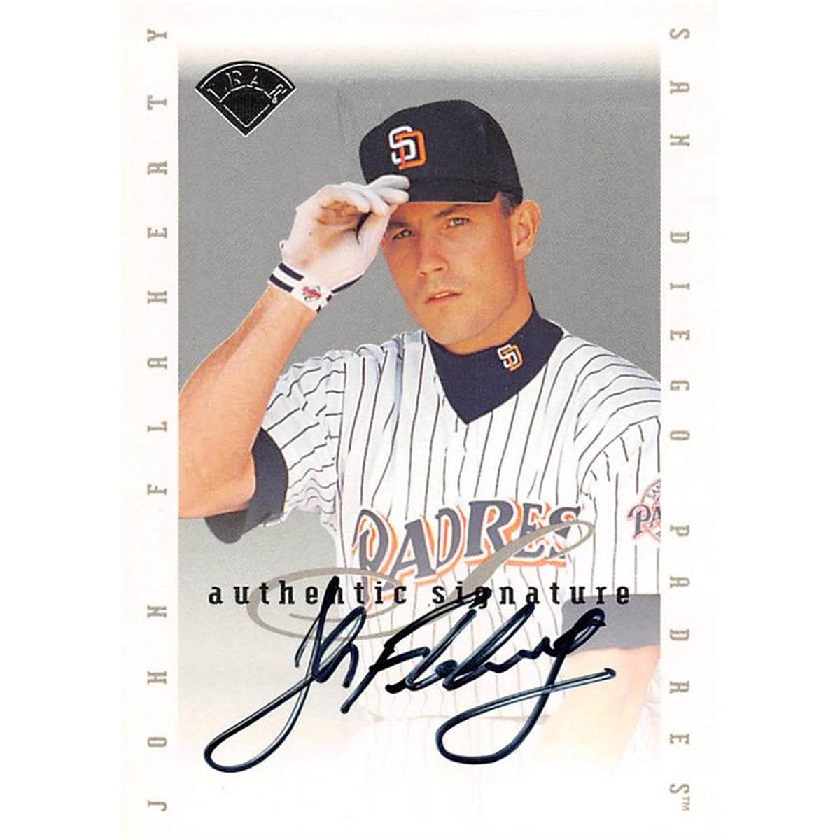465408 John Flaherty Autographed Baseball Card, San Diego Padres - 1996 Leaf Certified