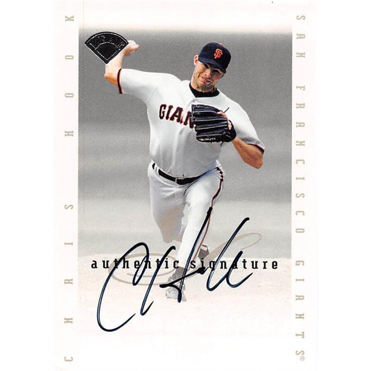 465409 Chris Hook Autographed Baseball Card, San Francisco Giants - 1996 Leaf Certified