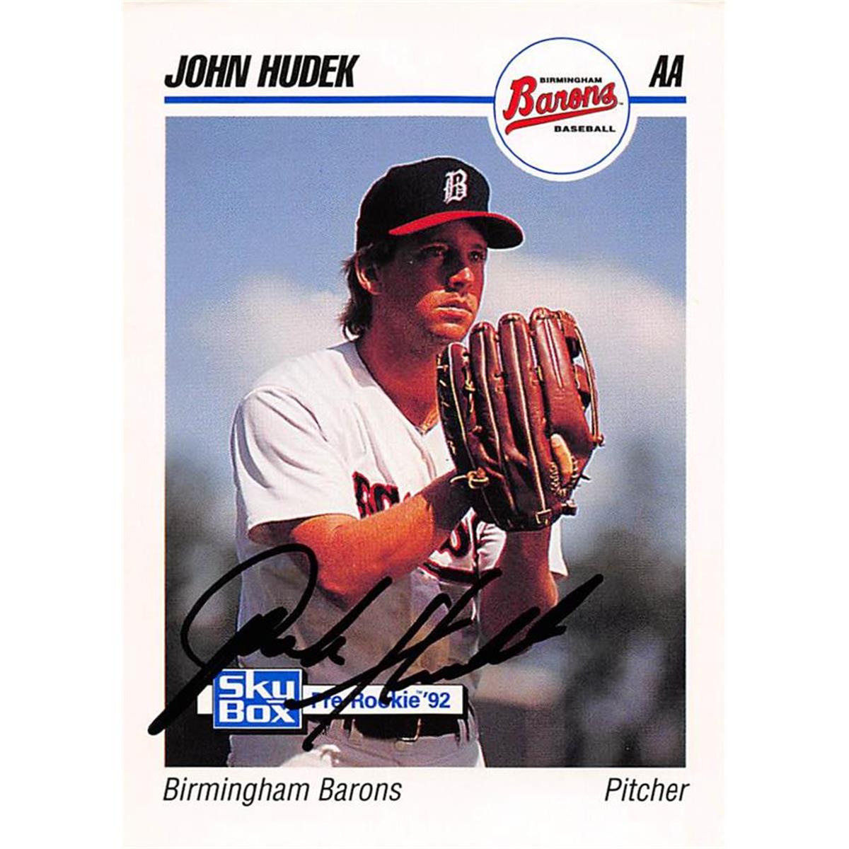 465610 John Hudek Autographed Baseball Card - Birmingham Barons, White Sox - 1992 Skybox Pre Rookie No.40