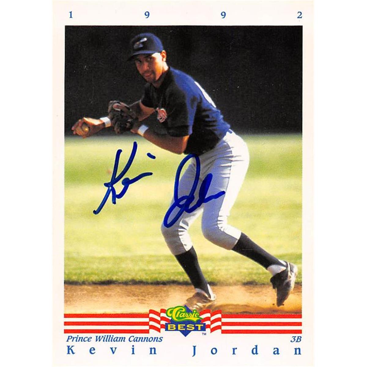 465760 Kevin Jordan Autographed Baseball Card, Prince William Cannons - 1992 Classic Best Rookie No.223