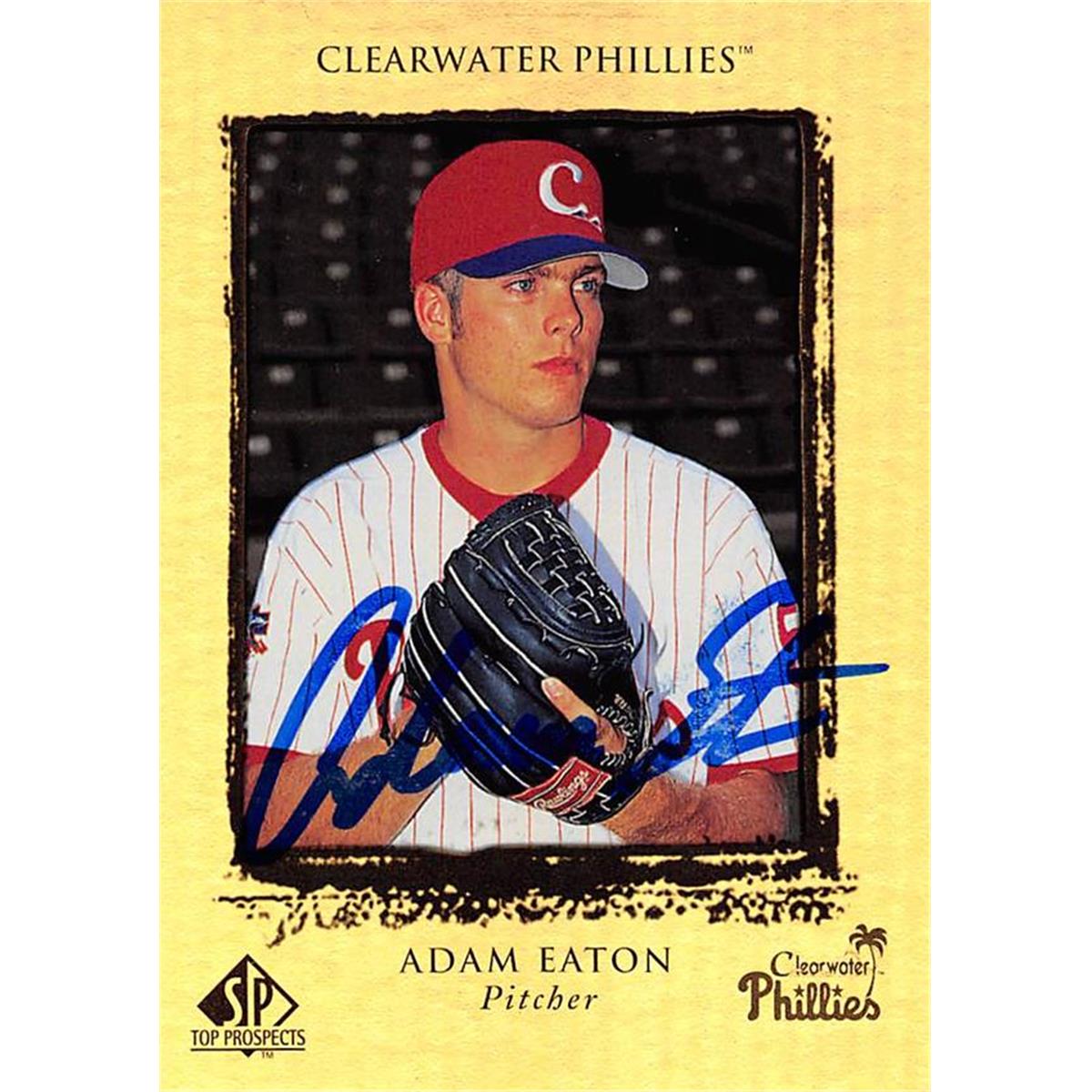 465795 Adam Eaton Autographed Baseball Card, Clearwater Phillies - 1999 Upper Deck Top Prospects Rookie No.42