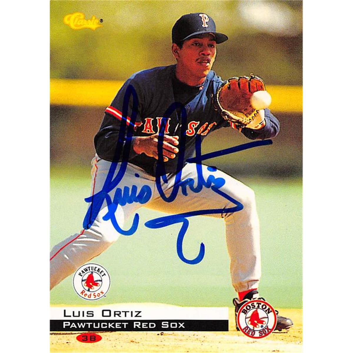 465858 Luis Ortiz Autographed Baseball Card, Pawtucket Red Sox - 1994 Classic Rookie No.155